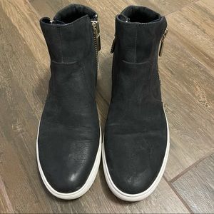 Kenneth Cole Kiara Ankle Faux Suede Black Sneakers